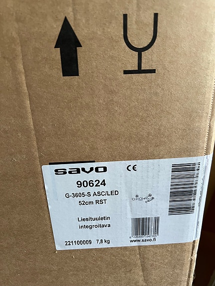 uusi Savo G-3605-S/ASC -liesituuletin, 52 cm, teräs.