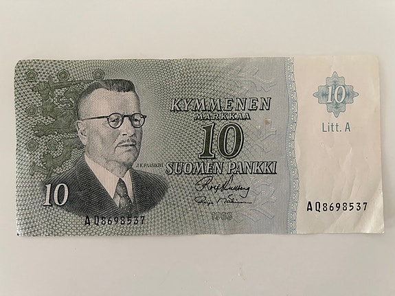 10 markan seteli 1963 sis.pk