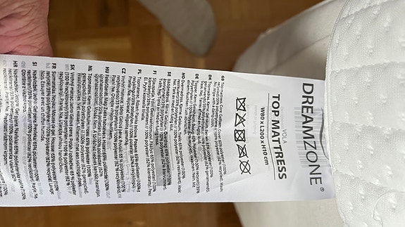 Dreamzone Top Mattress sijauspatja 80x200 cm valkoinen