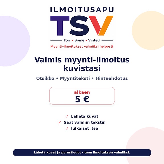 Valmis myynti-ilmoitus kuvistasi