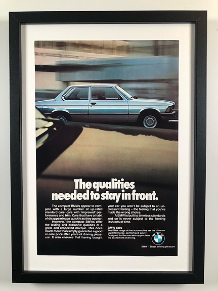 Framed 1978 Vintage BMW Original Magazine Advertisement