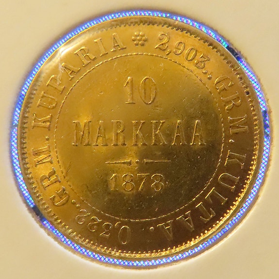 Kolikko 10 mk 1878 kultaa