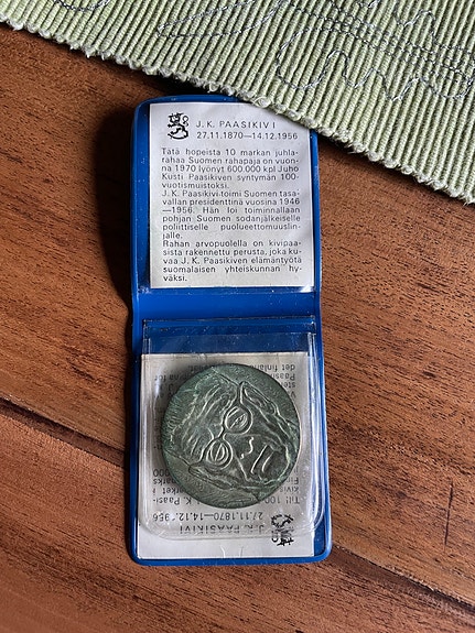 J.K. Paasikivi 10 markkaa 1970 juhlaraha Suomi