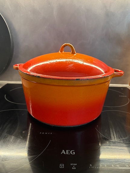 Porin Valu emaloitu valurautapata 5 l – vintage, suomalainen