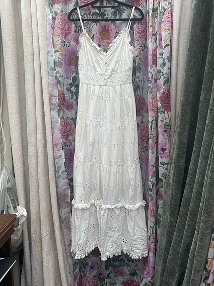 Indiska valkoinen maximekko xs