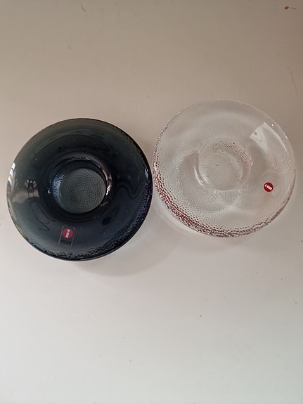 Iittala Kivi kynttilälyhdyt kirkas ja harmaa lasi