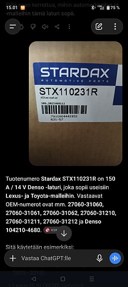 Stardax Toyota/Lexus laturi