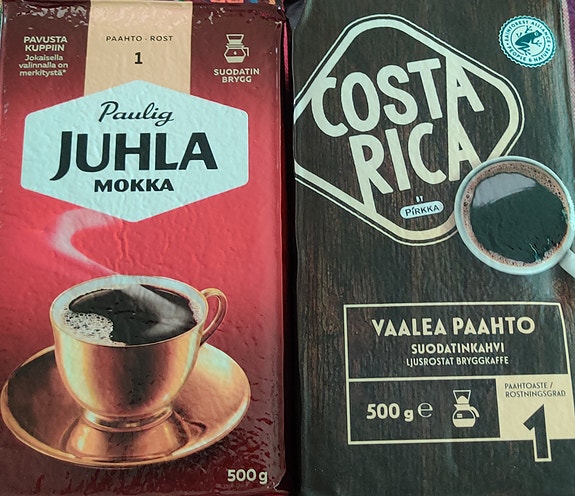 Paulig Juhla Mokka ja Costa Rica kahvipaketit 2 x 500 g