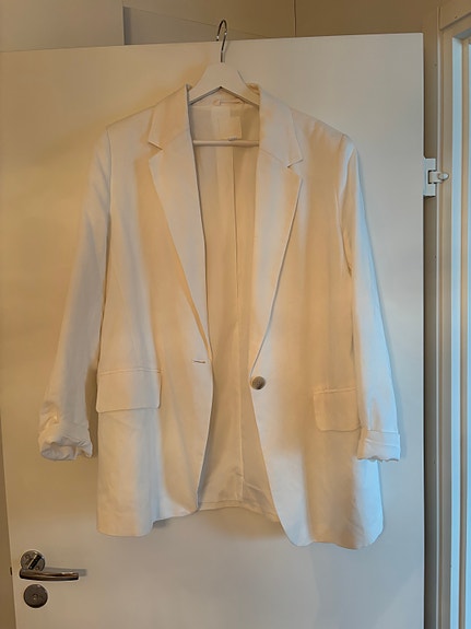 H&M pellavasekoitteinen vaalea jakku/bleiseri