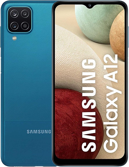 Samsung Galaxy A12 -puhelin, 64 Gt, Dual-SIM, sininen, Käytetty, Takuu 24kk