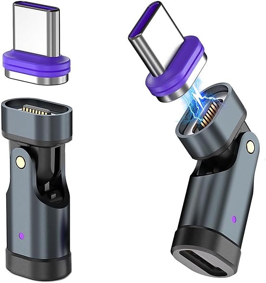 USB-C Magneettiadapteri 240W PD 180° Type C Uros – Naaras