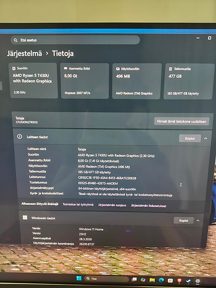 Dell pöytätietokone ja näyttö 27"