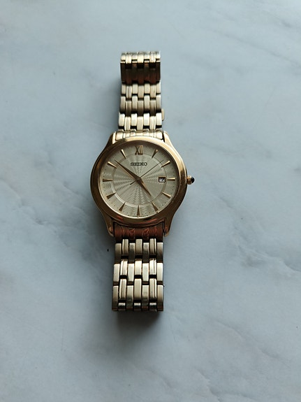 Seiko miesten rannekello kullanvärinen metalliranneke