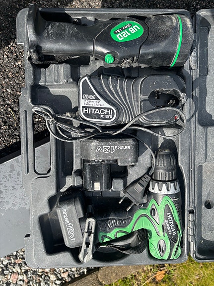 Hitachi akkuruuvinväännin ja porakone setti