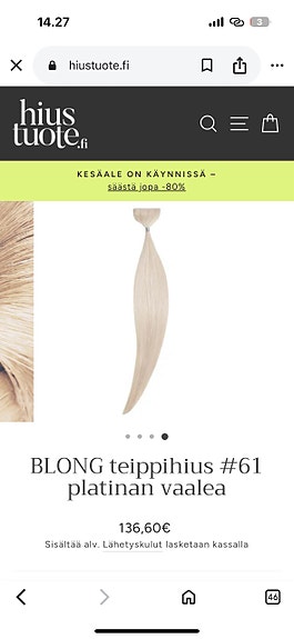 Blong tapehair hiustenpidennys vaalea #61