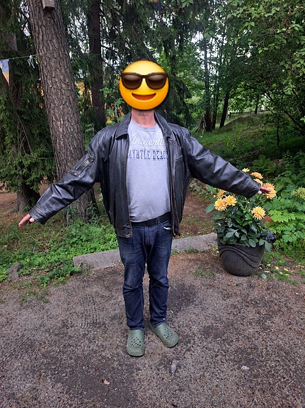 Nahkatakki, aito, miesten L-koko
