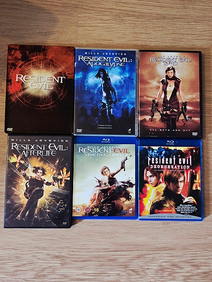 Resident Evil -elokuvapaketti (DVD ja Blu-ray)