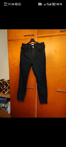 Mustat highwaist strech farkut 50
