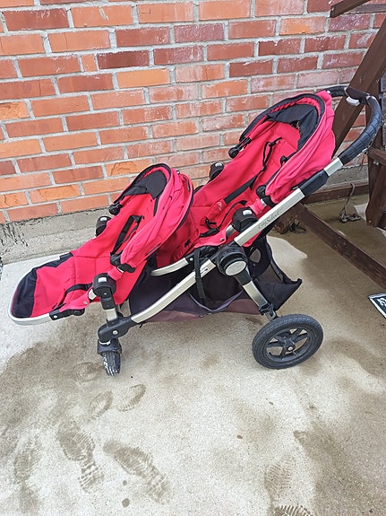 Baby Jogger City Select tuplarattaat punainen
