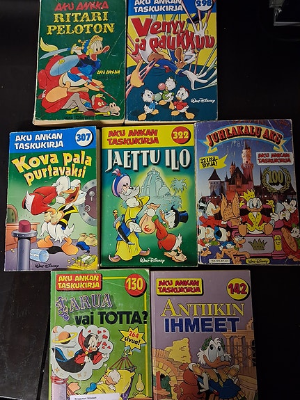Aku Ankan taskukirjat, 7 kpl/5€
