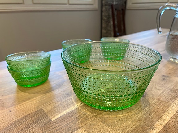 Iittala Kastehelmi vihreä tarjoilukulho 2L