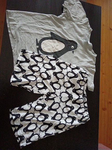 Finnwear lasten pyjama pingviinikuviolla koko 116 kirjava unisex