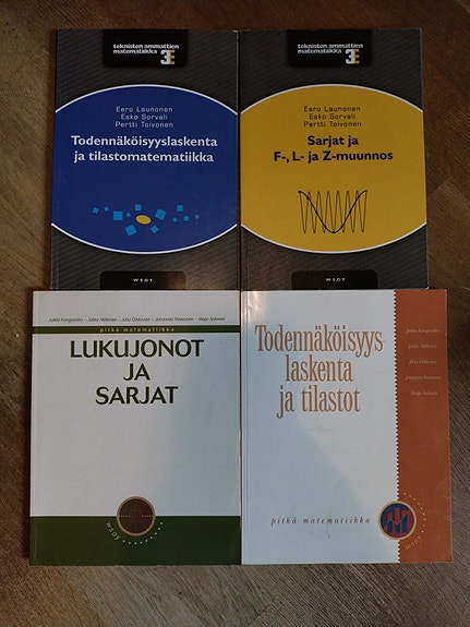 Matematiikan ja tilastotieteen oppikirjat, 4 kpl