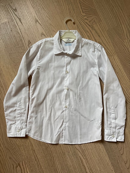 H&M valkoinen kauluspaita koko 128
