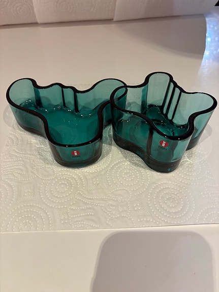 Iittala Aalto kulhot 2kpl turkoosi lasi