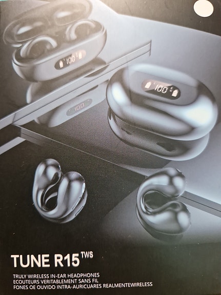 Valkoiset TUNE R15 ear clip kuulokkeet