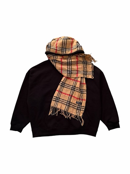 Custom huppari aidolla Burberry nova check 100% lambswool huivlla