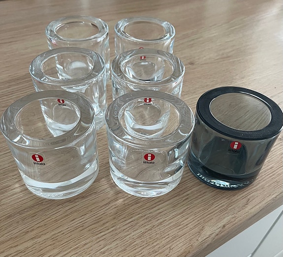 Iittala Kivi tuikkukipot kirkas ja harmaa