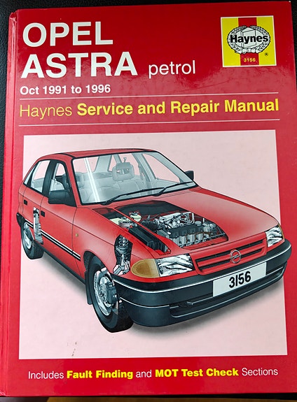 Opel Astra 1991-1996 englanninkielinen ohjekirja Service and Repair Manual