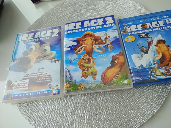 Ice Age 2–4 elokuvat DVD ja Blu-ray