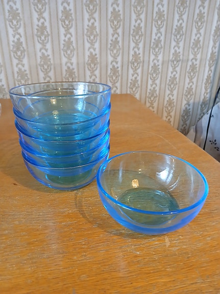 Iittala Kaj Franck siniset lasikulhot