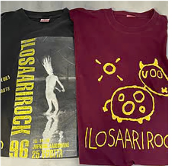 Ilosaarirock T-paidat vuosilta 1995 ja 1996