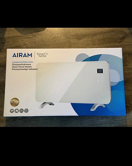 Airam Smart Home lasipaneelilämmitin valkoinen