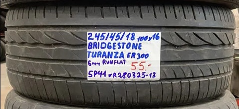 1kpl 245/45R18 Bridgestone Turanza ER300 Runflat 100Y kesä 6mm