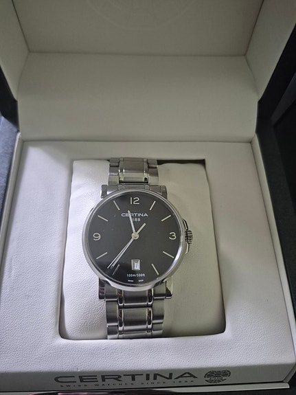 Certina DS Caimano Gent Musta/Teräs 38mm