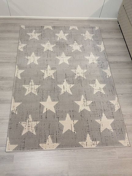 Star matto 160 x 230 cm, vaaleanharmaa