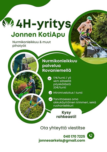 Nurmikonleikkuuta Rovaniemellä