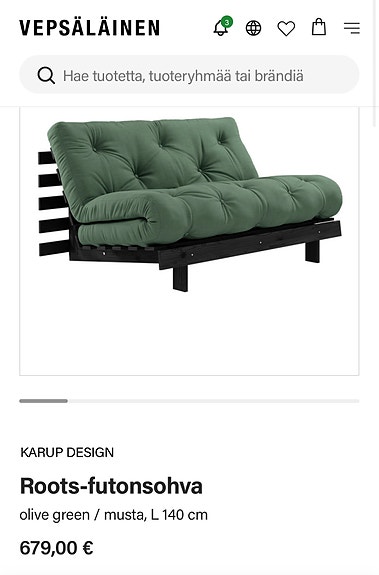 Karup Design vuodesohva, vihreä