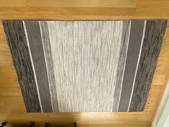 Räsymatto 222x160 cm valkoinen, harmaa, ruskea