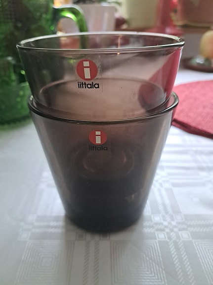Iittala ruskeat Kartio lasit