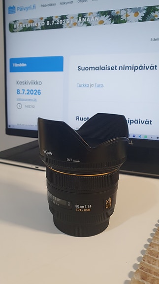 Sigma 50mm f/1.4 DG HSM EX objektiivi (canon)