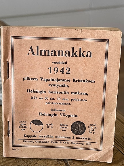 Almanakka 1942 Helsingin yliopisto