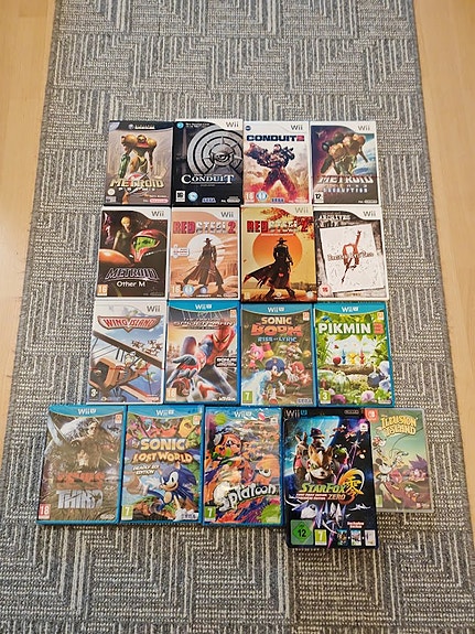 Nintendo pelejä (Gamecube, Wii, Wii U ja Switch) (osa avaamattomia)