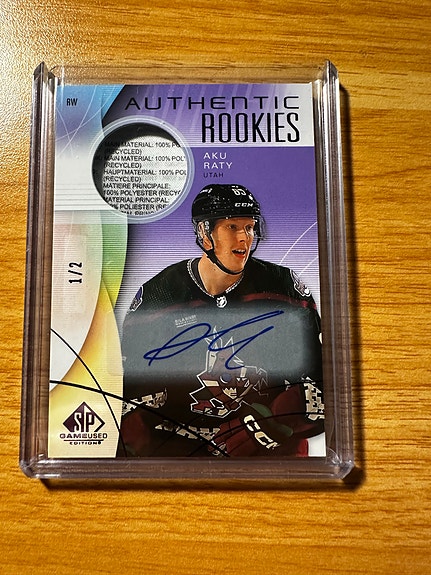Upper Deck 1/2 Aku Räty Authentic Rookies Arizona Coyotes Purple Sponsor Patch