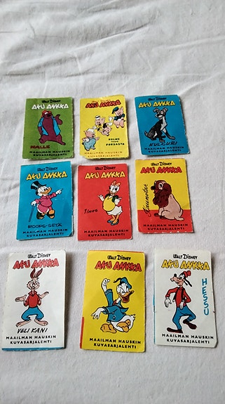 aku ankka keräilykuvia vanhoja 9kpl