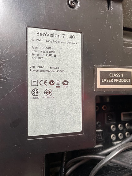 Bang & Olufsen BeoVision 7-40 televisio